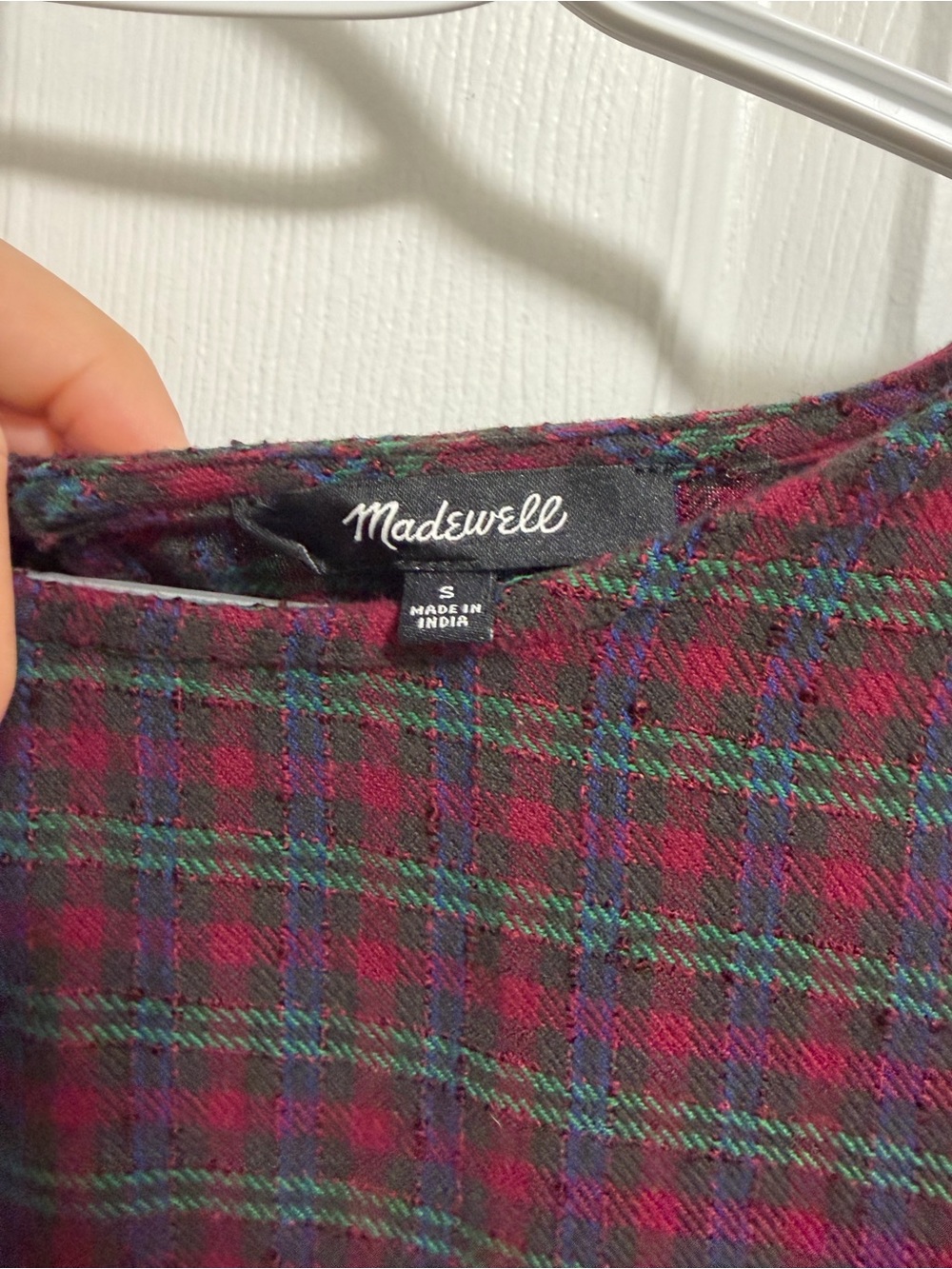 Madewell Dark Burgundy Plaid Short-Sleeve Crewneck Tee - Picture 5 of 6